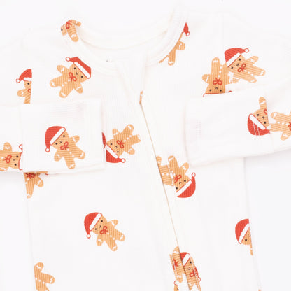Simple Gingerbread- Ribbed - 2 Way Zipper Footie