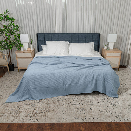 Adult Waffle Blankets in Pacific Blue