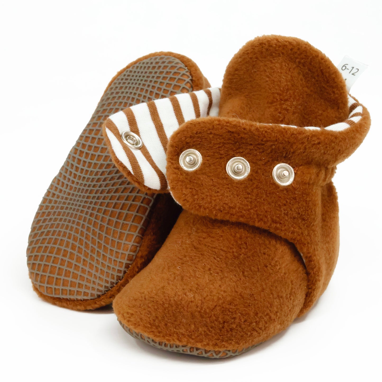Anti-Slip Sole, Fleece Baby Booties, Newborn Home Booties, Sweat Proof Organic Cotton Lining, Taba