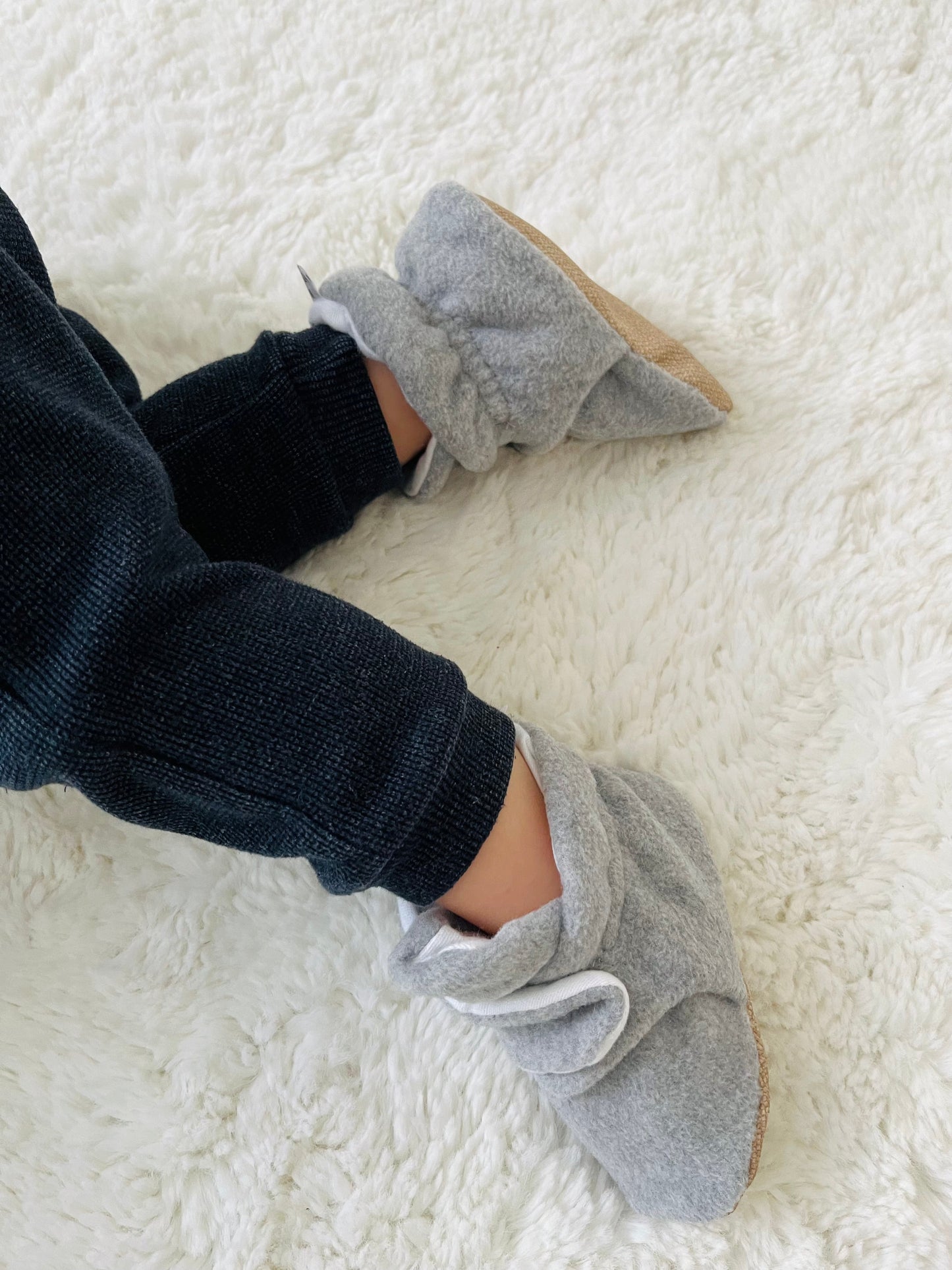 Organic Baby Booties, Newborn Booties Basic, Gray