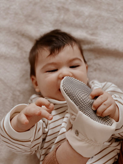 Organic Cotton Baby Booties, Non-Slip Sole, Cotton Newborn Booties Home Nursery Shoes, Beige