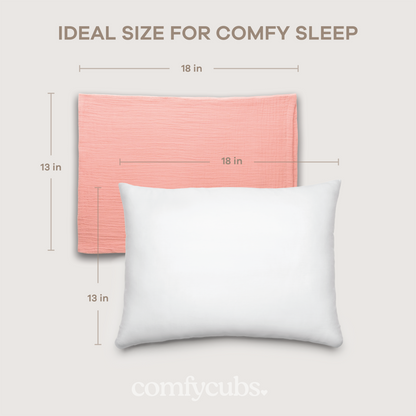 Toddler Pillows with Soft Muslin Pillow Case in Blush