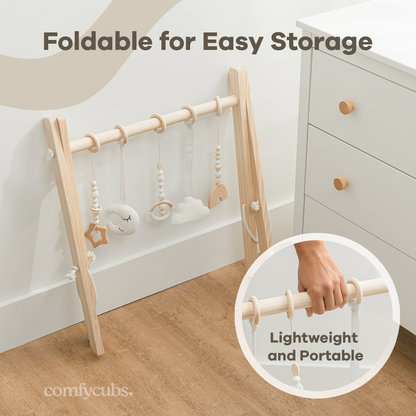 Baby Play Gym in Natural Wood