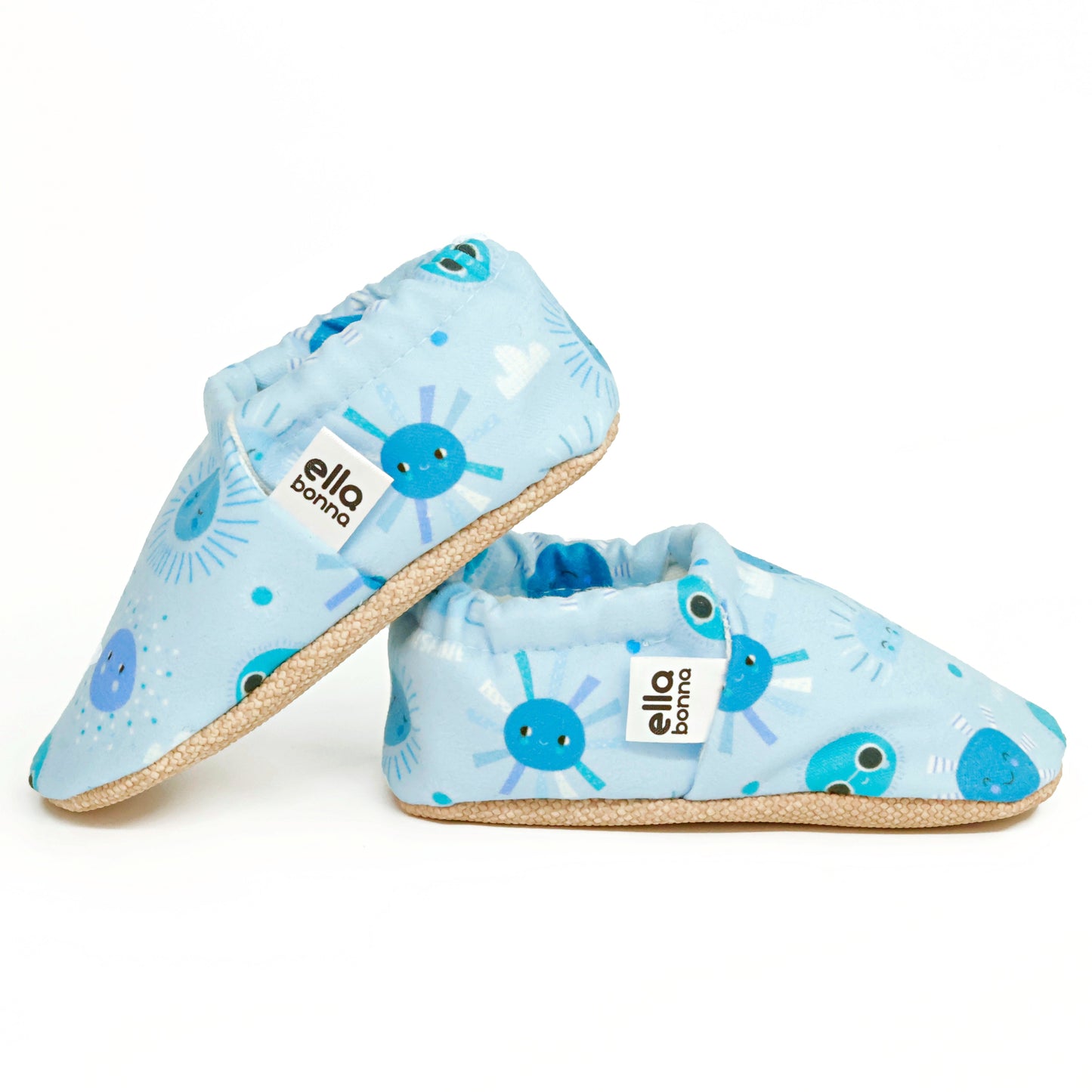 Ella Bonna Non-Slip Sole Sky Patterned Baby Booties, Home Boot Slippers Nursery Shoes