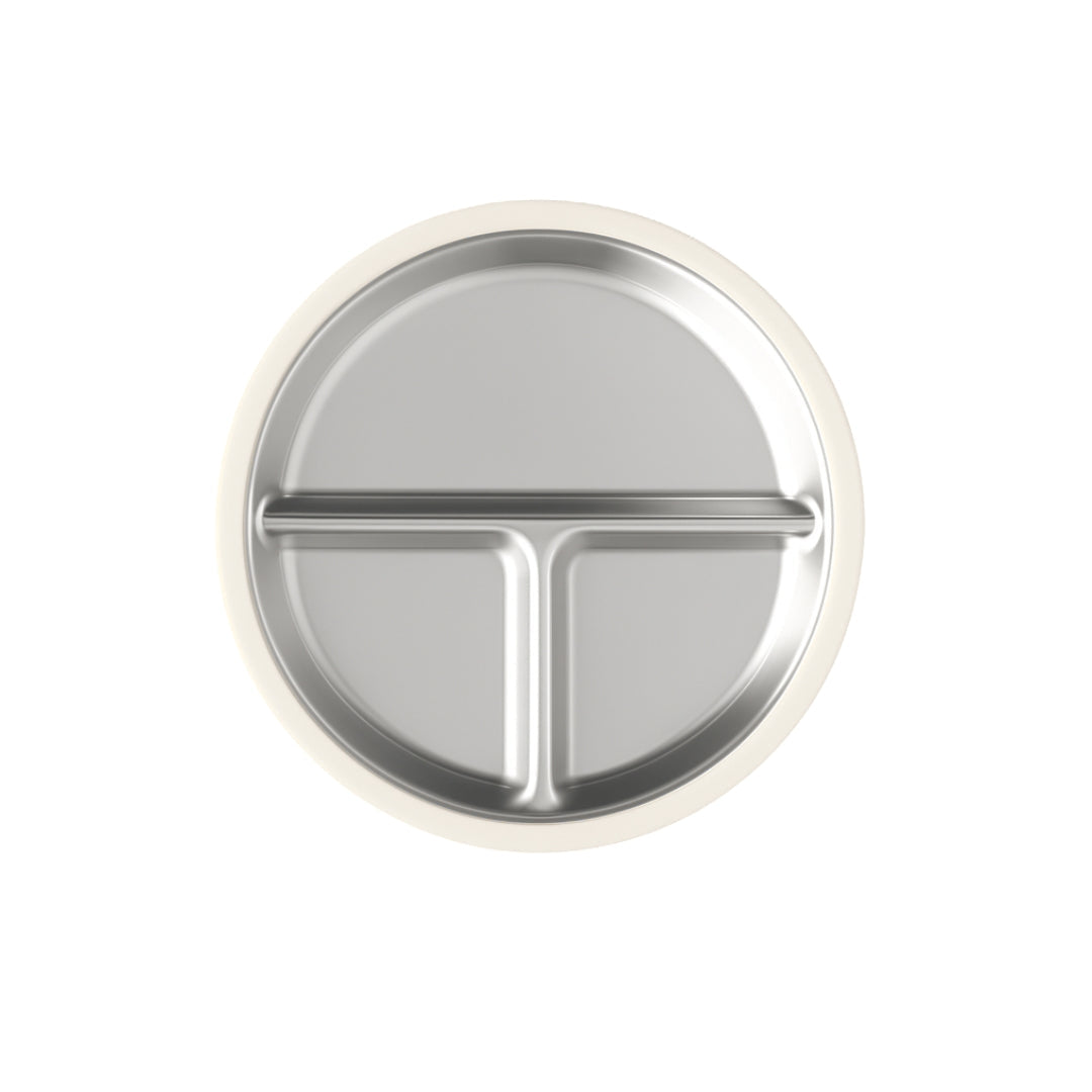 Stainless Steel Suction Plate Set of 2 (Tofu & Pearl Blush)