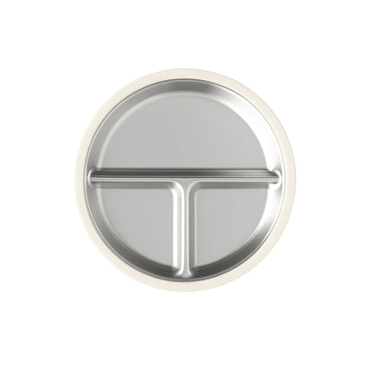 Stainless Steel Suction Plate Set of 2 (Tofu & Pearl Blush)