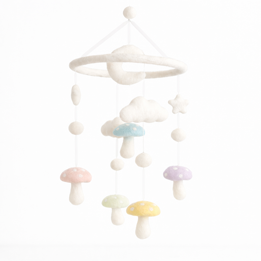 Felt Pastel Mushroom Baby Mobile