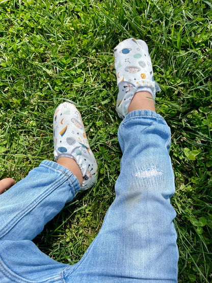 Ella Bonna Non-Slip Sole Spaceship Patterned Baby Booties, Home Boot Slippers Nursery Shoes