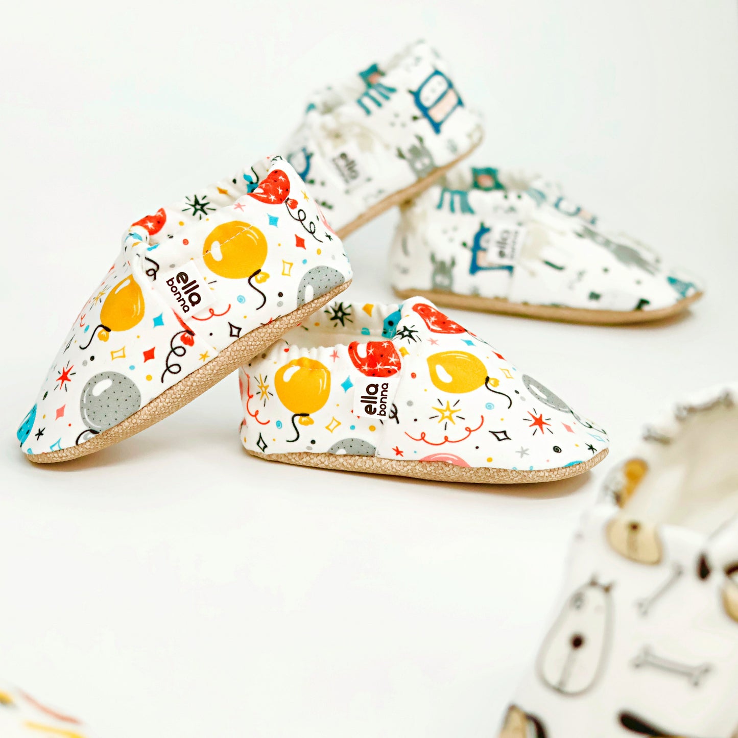 Ella Bonna Non-Slip Sole Balloons Patterned Baby Booties, Home Boot Slippers Nursery Shoes
