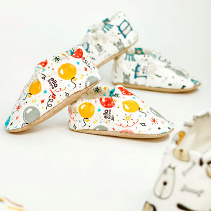 Ella Bonna Non-Slip Sole Balloons Patterned Baby Booties, Home Boot Slippers Nursery Shoes