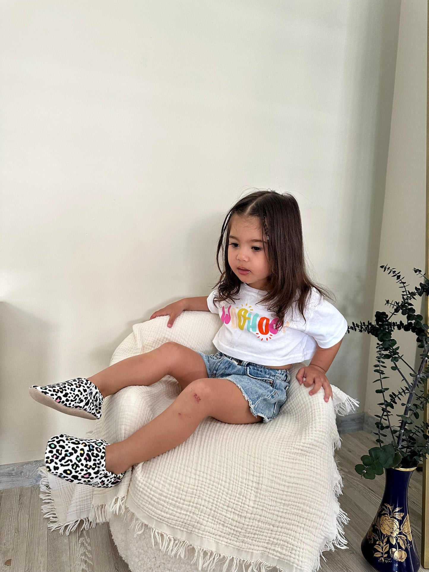 Ella Bonna Non-Slip Sole Colorful Leopard Patterned Baby Booties, Home Boot Slippers Nursery Shoes