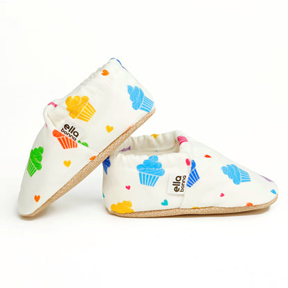 Ella Bonna Non-Slip Sole Cupcake Patterned Baby Booties, Home Boot Slippers Nursery Shoes