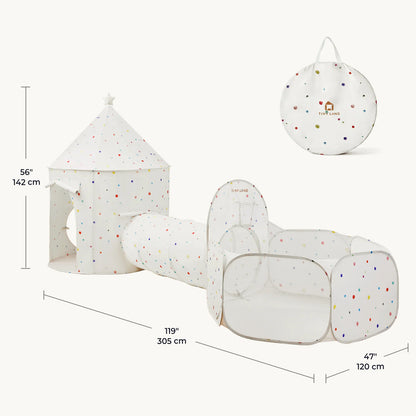 Tiny Land® Compact Adventure 3-in-1 Play Tunnel With no Balls