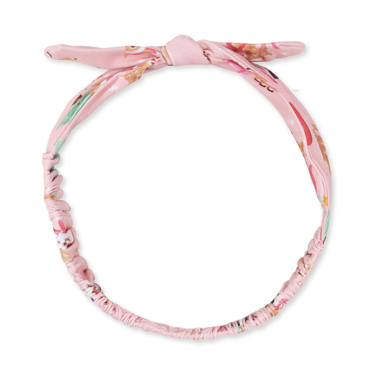 Vintage Reindeer & Santa Pink - Bamboo - Knot Headband