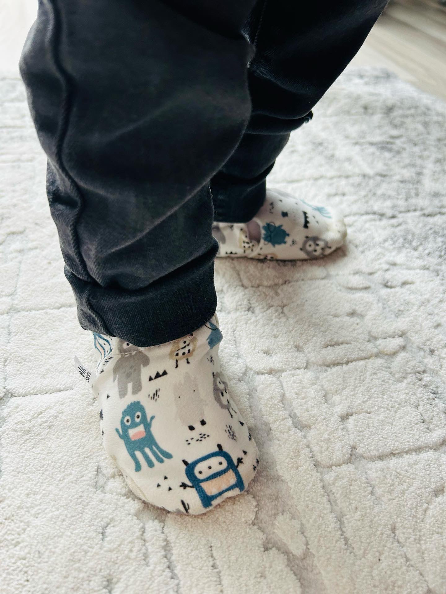 Ella Bonna Non-Slip Sole Cute Ghost Patterned Baby Booties, Home Boot Slippers Nursery Shoes