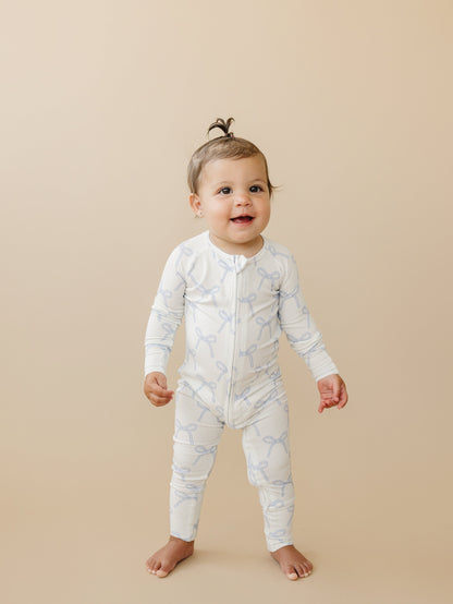 Blue Belle Ribbed Bamboo Zippy Pajamas