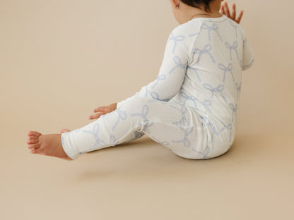 Blue Belle Ribbed Bamboo Zippy Pajamas