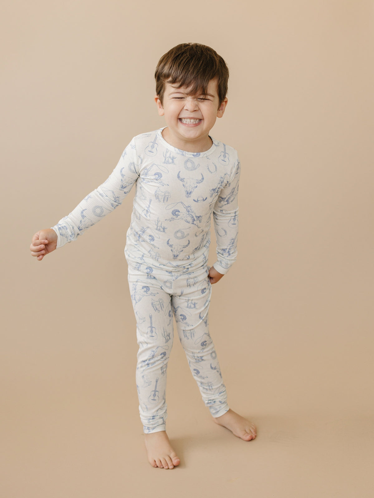 Cowboy Blues 2pc Ribbed Bamboo Pajamas
