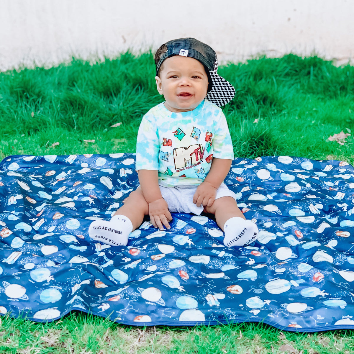 Outer Space Splash Mat - A Waterproof Catch-All for Highchair Spills and More!