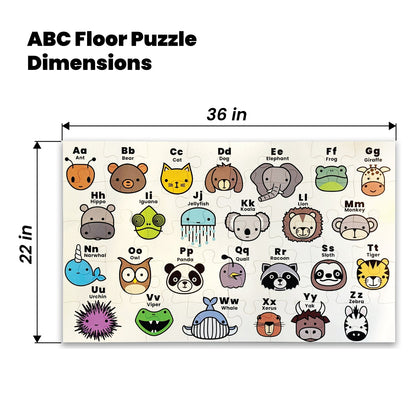 Kids ABC Animal Floor Puzzle – Educational Wooden Alphabet Puzzle for Toddlers & Preschoolers | Made in the USA 🇺🇸