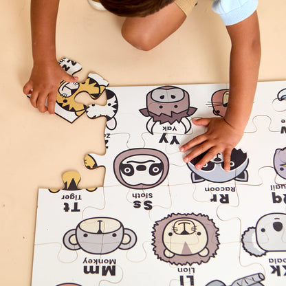 Kids ABC Animal Floor Puzzle – Educational Wooden Alphabet Puzzle for Toddlers & Preschoolers | Made in the USA 🇺🇸