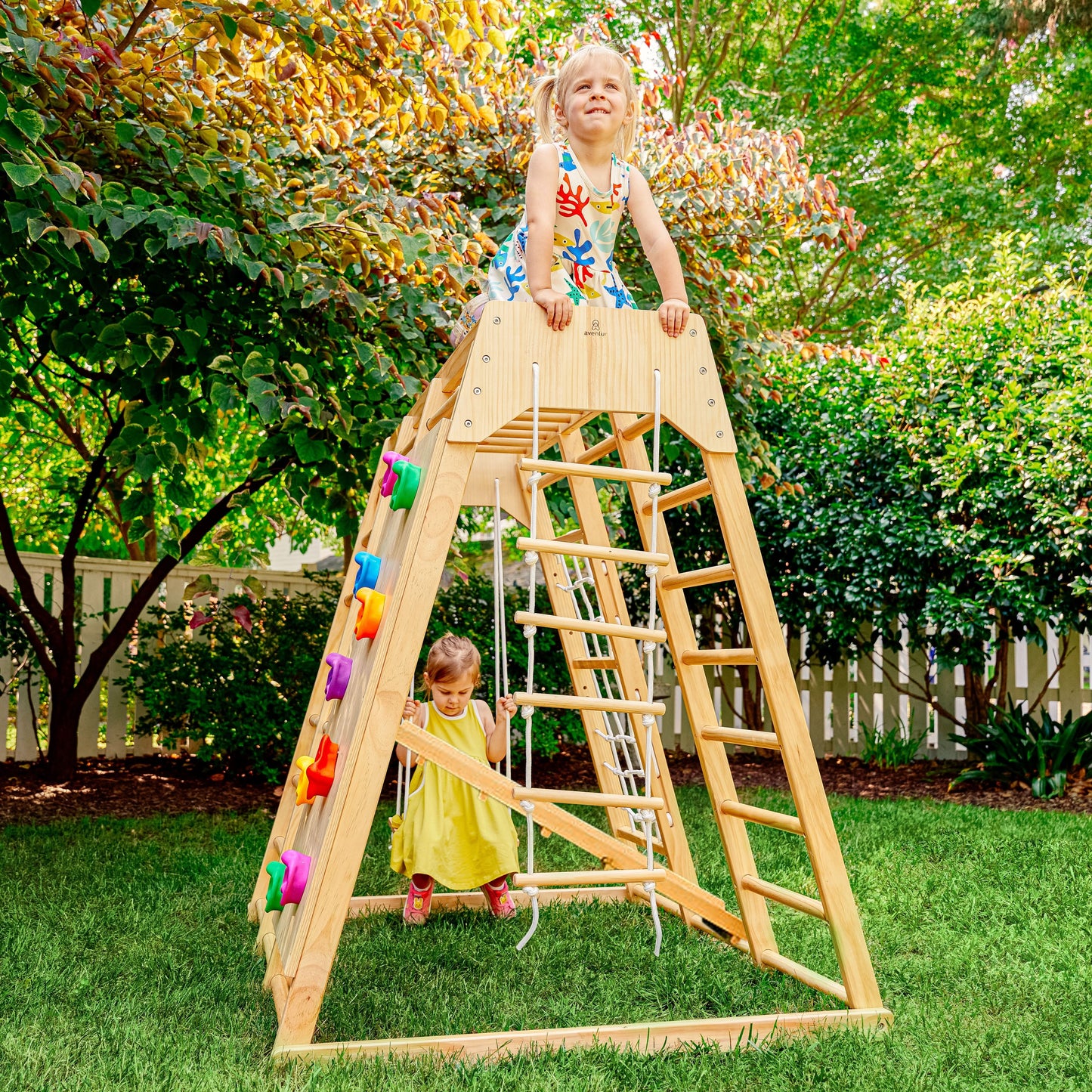 Magnolia 7-in-1 Real Wood Playset | Indoor & Outdoor Climbing Gym for Kids