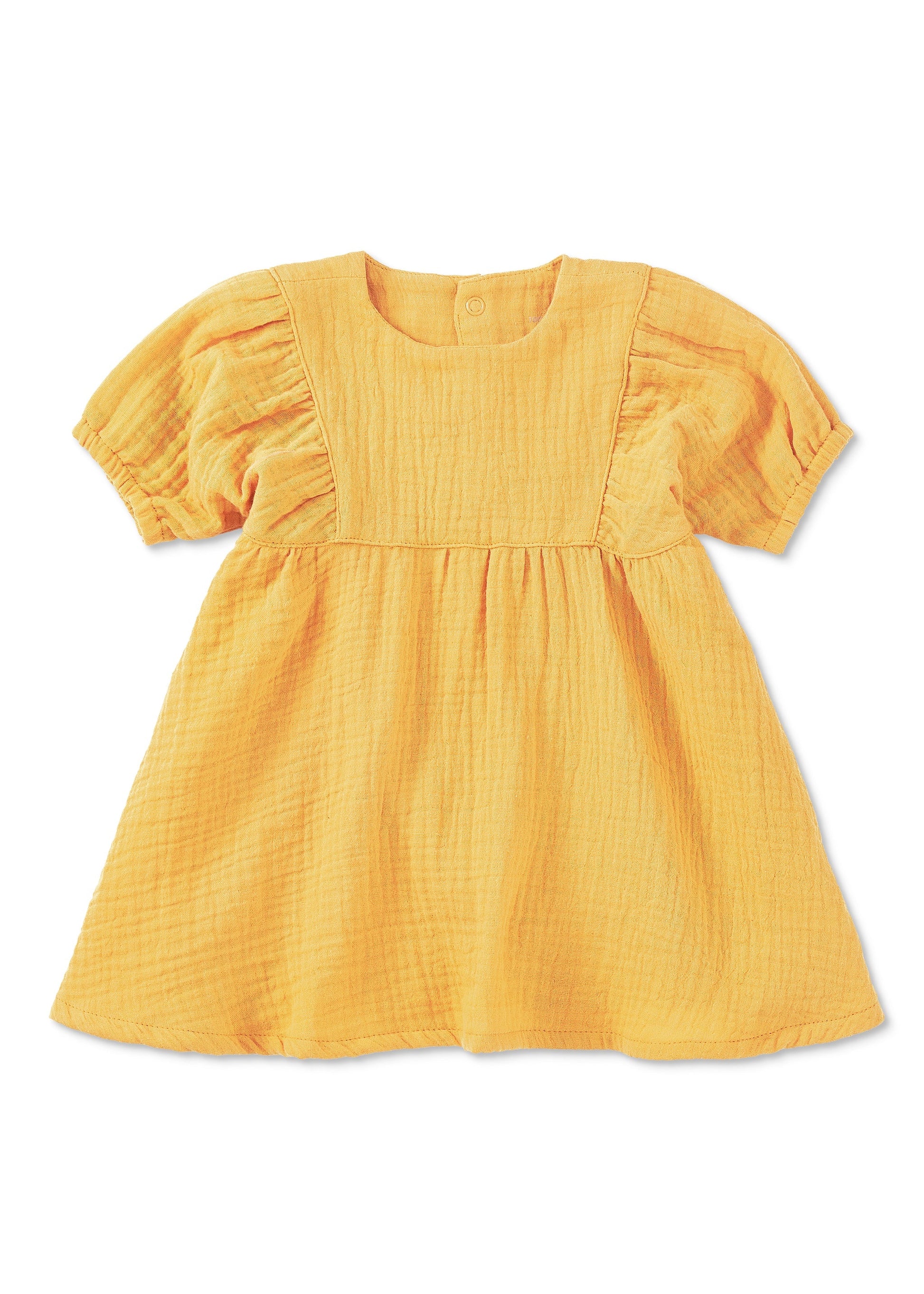 Dress with Puff Sleeves - Mustard 2T / Mustard Dress with Puff Sleeves - Mustard 2T / Mustard