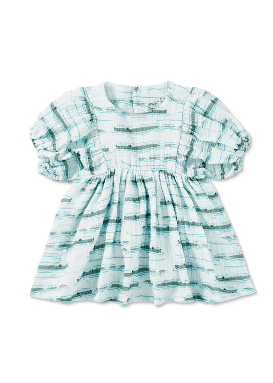 Dress with Puff Sleeves - Alligator Isle