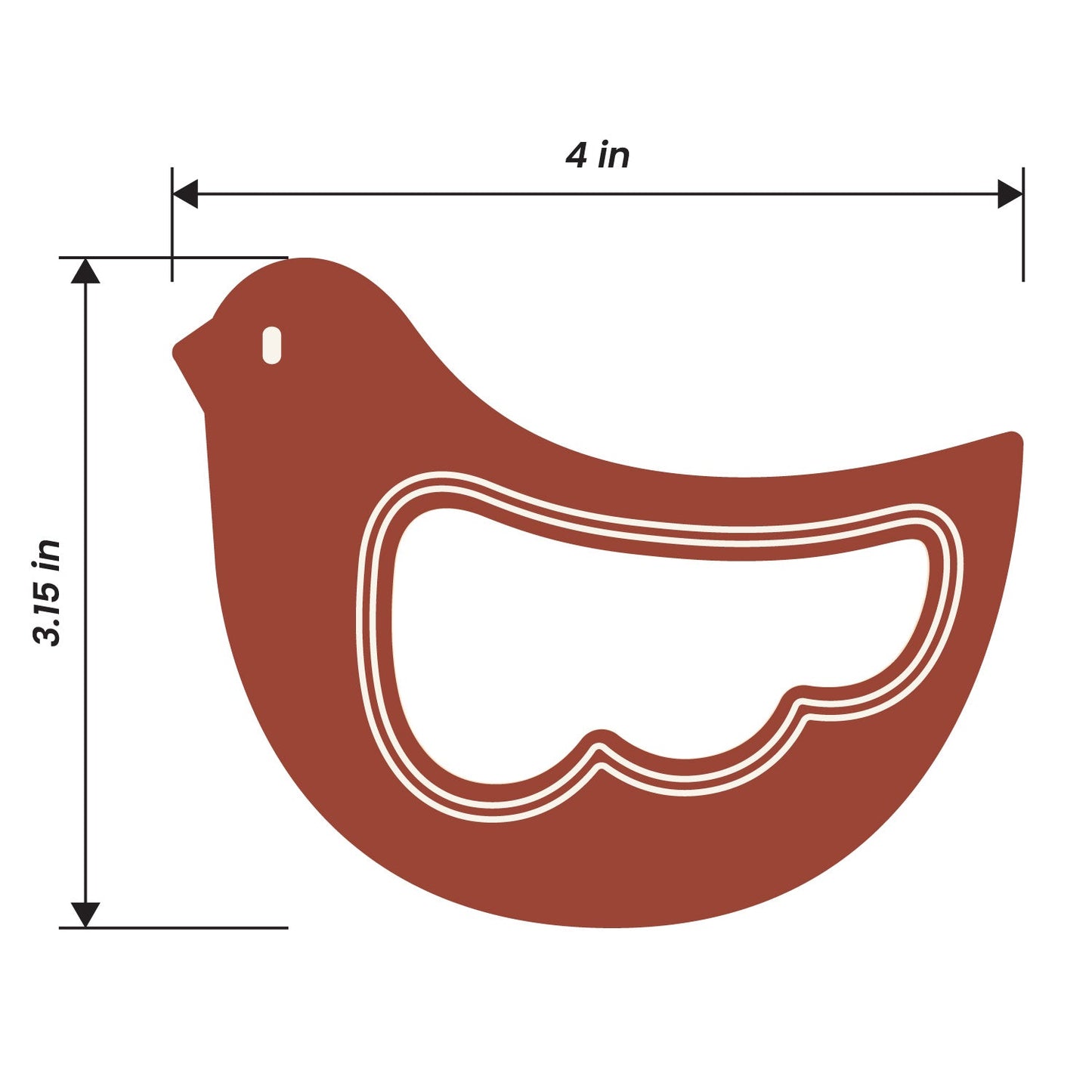 Solid Maple Wood Bird Rattle & Teether (Brick Red) – Natural Wooden Baby Toy | Made in the USA 🇺🇸