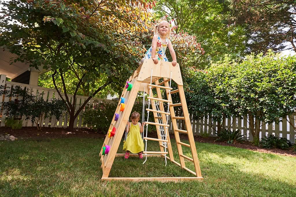 Magnolia 7-in-1 Real Wood Playset | Indoor & Outdoor Climbing Gym for Kids
