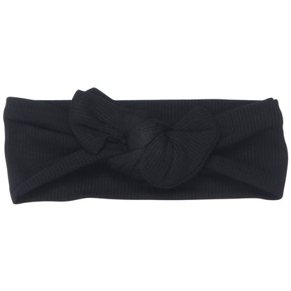 Ribbed Black Knotted Headband
