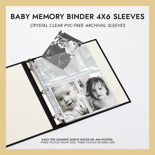 Baby Memory Binder Sleeves, (for 4x6 Photos) Set Of 10