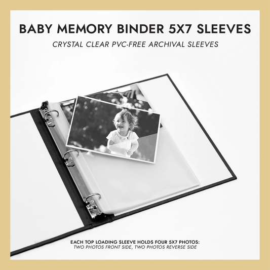 Baby Memory Binder Refill Sleeves (for 5x7 Photos) Set Of 10