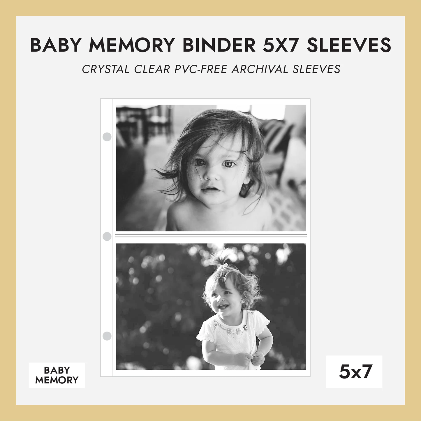 Baby Memory Binder Refill Sleeves (for 5x7 Photos) Set Of 10