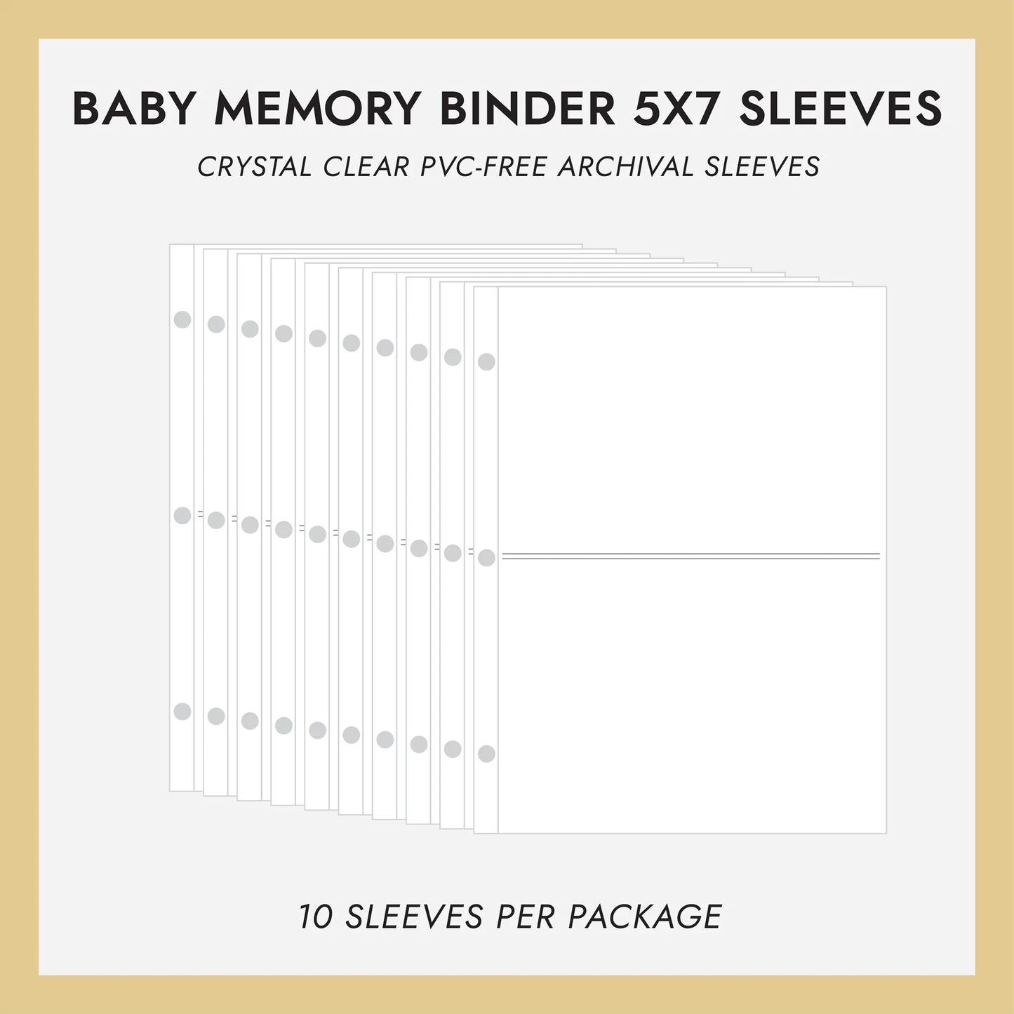 Baby Memory Binder Refill Sleeves (for 5x7 Photos) Set Of 10