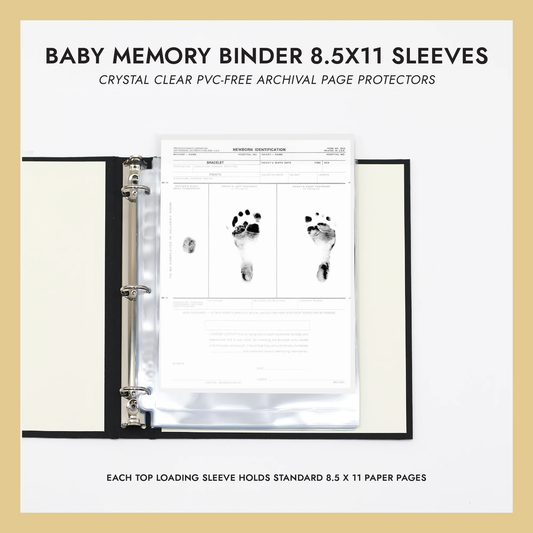 Baby Memory Binder Sheet Protectors (for 8.5 x 11 Documents) Set Of 10