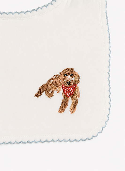 Classic Bib - Embroidered Dog