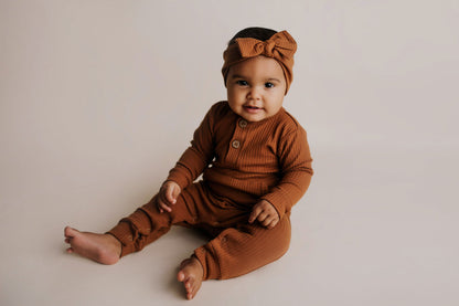 Clay Baby Ribbed Playsuit with pockets