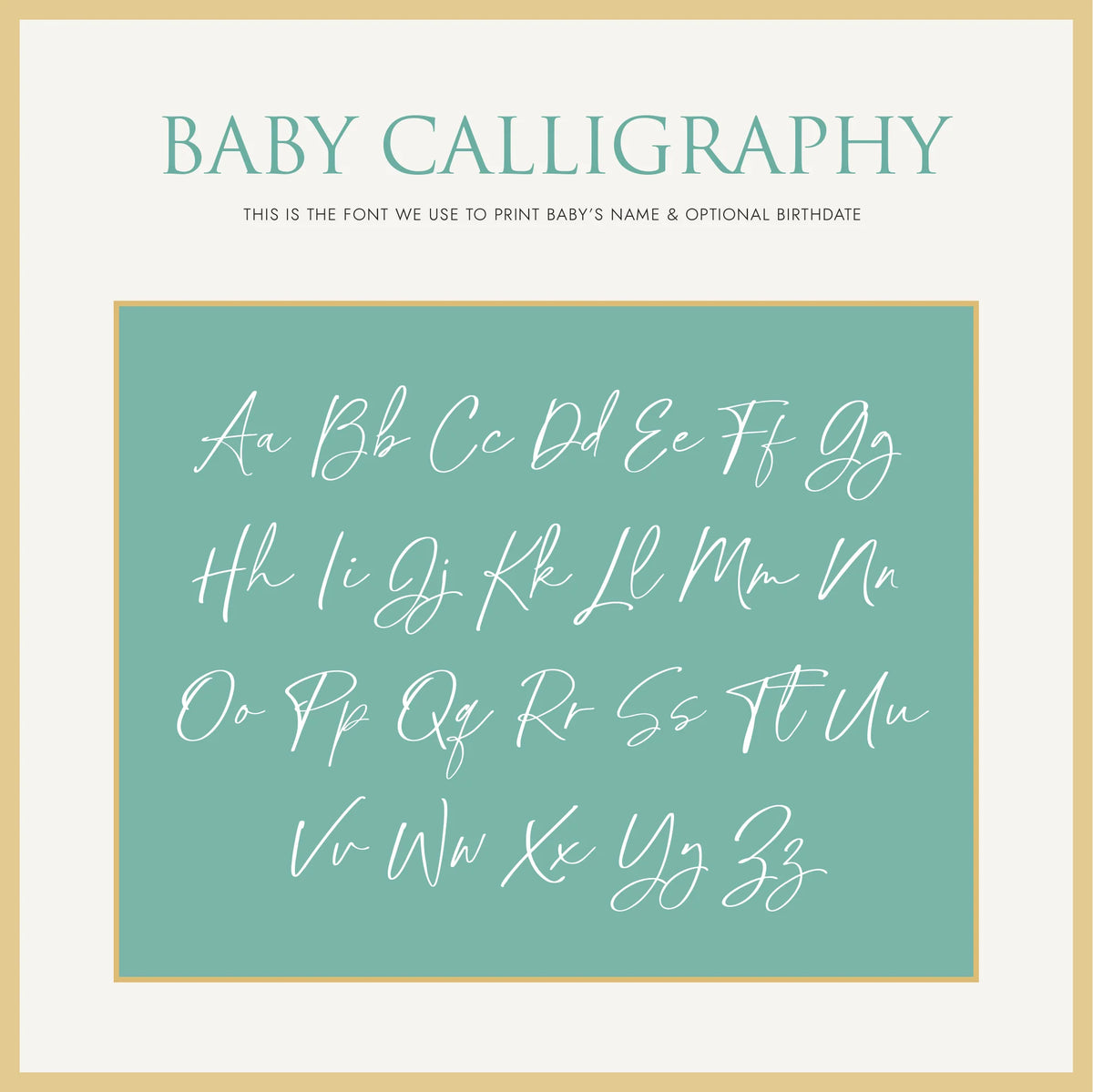 Baby's First Book, Calligraphy