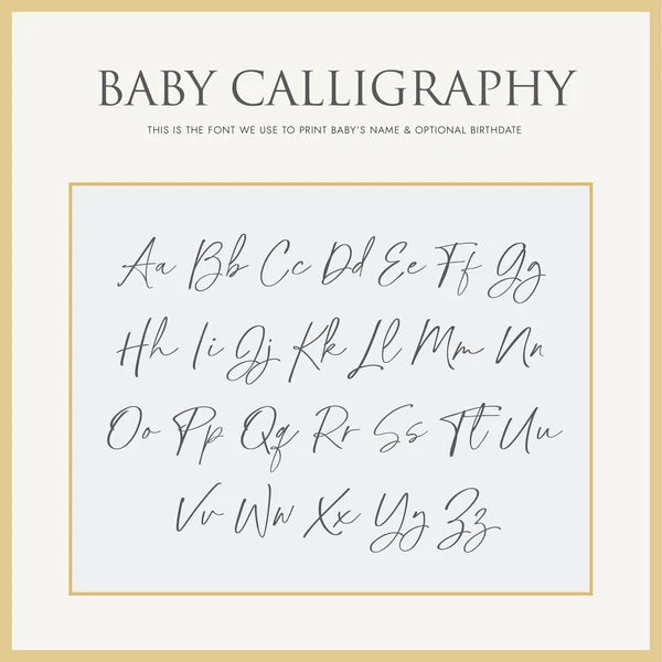Baby's First Book, Calligraphy