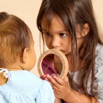 Printed Bear Single-Piece Rattle and Matching Mirror | Made in the USA 🇺🇸
