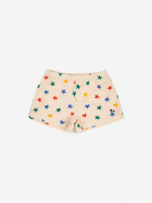 Multicolor Stars All Over Terry Shorts