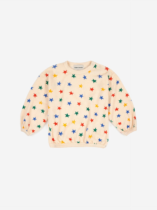Multicolor Stars All Over Terry Sweatshirt