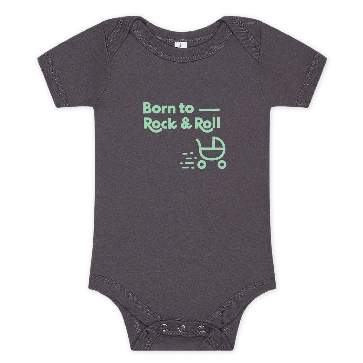 100% Airlume Combed, Ring-Spun Cotton Onesie  - Rock and Roll (Size 6-12 mo)