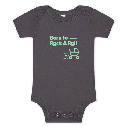 100% Airlume Combed, Ring-Spun Cotton Onesie  - Rock and Roll (Size 6-12 mo)