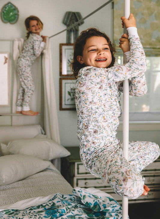 Children's Two Piece Organic Pajamas - Botanical Whisper