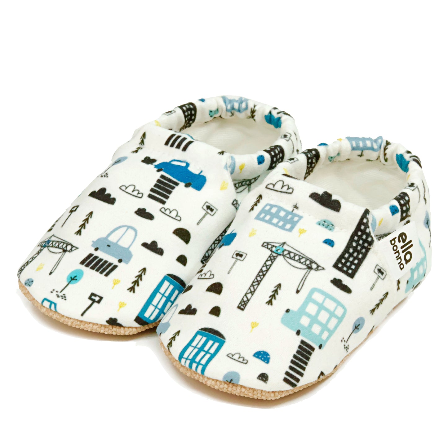 Ella Bonna Non-Slip Sole City Patterned Baby Booties, Home Boot Slippers Nursery Shoes