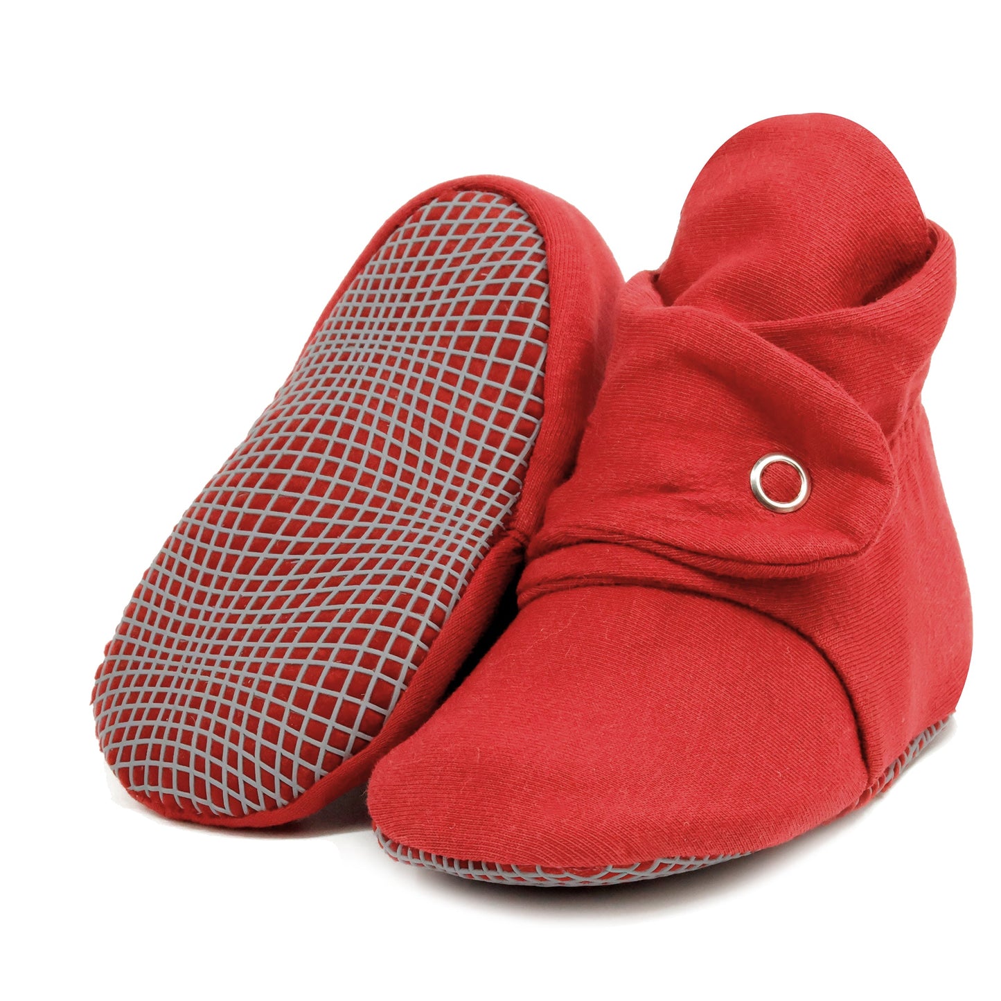 Organic Cotton Baby Booties, Non-Slip Sole, Cotton Newborn Booties Home Nursery Shoes, Burgundy