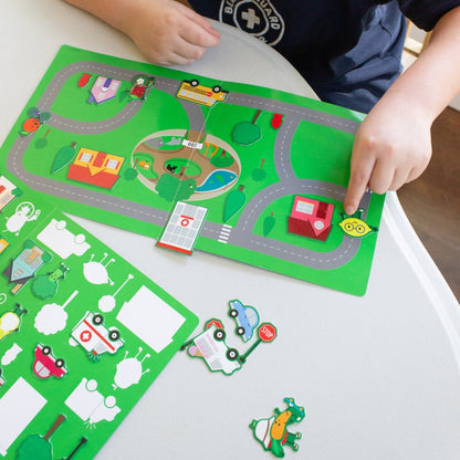 Avi's Adventures In The City Reusable Sticker Book + Marker Set (ages 3+)