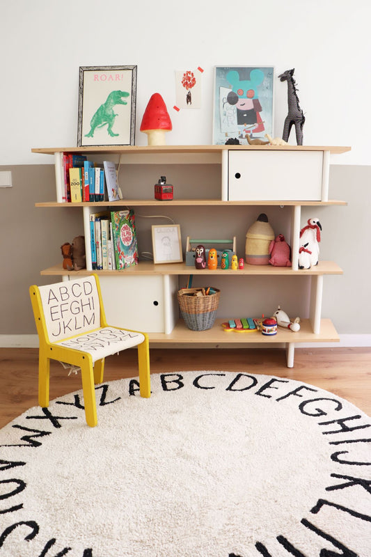 Organic Cotton Round Washable ABC Rug